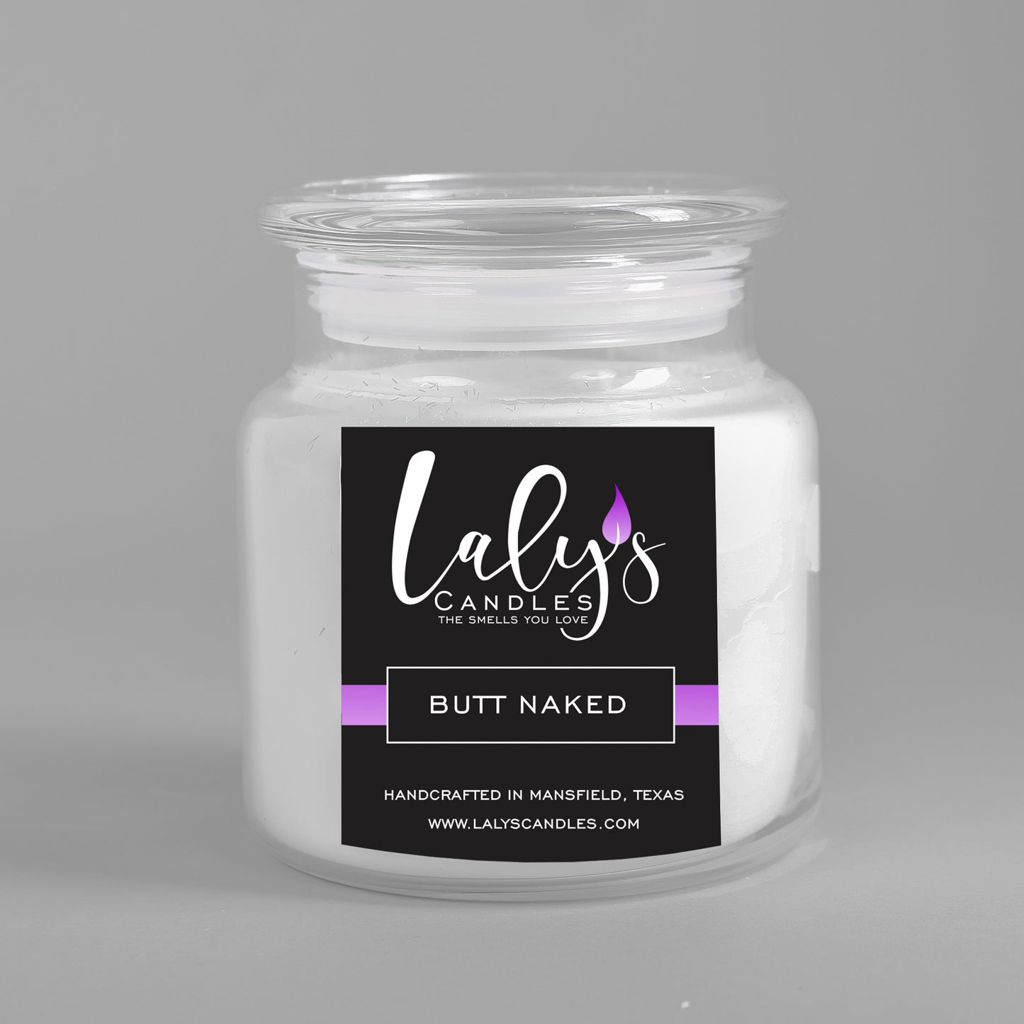 Elegant strong scented candle with non toxic fragrance oils in thick glass jar. Clean burning and long lasting. Arlington, Mansfield, Midlothian.