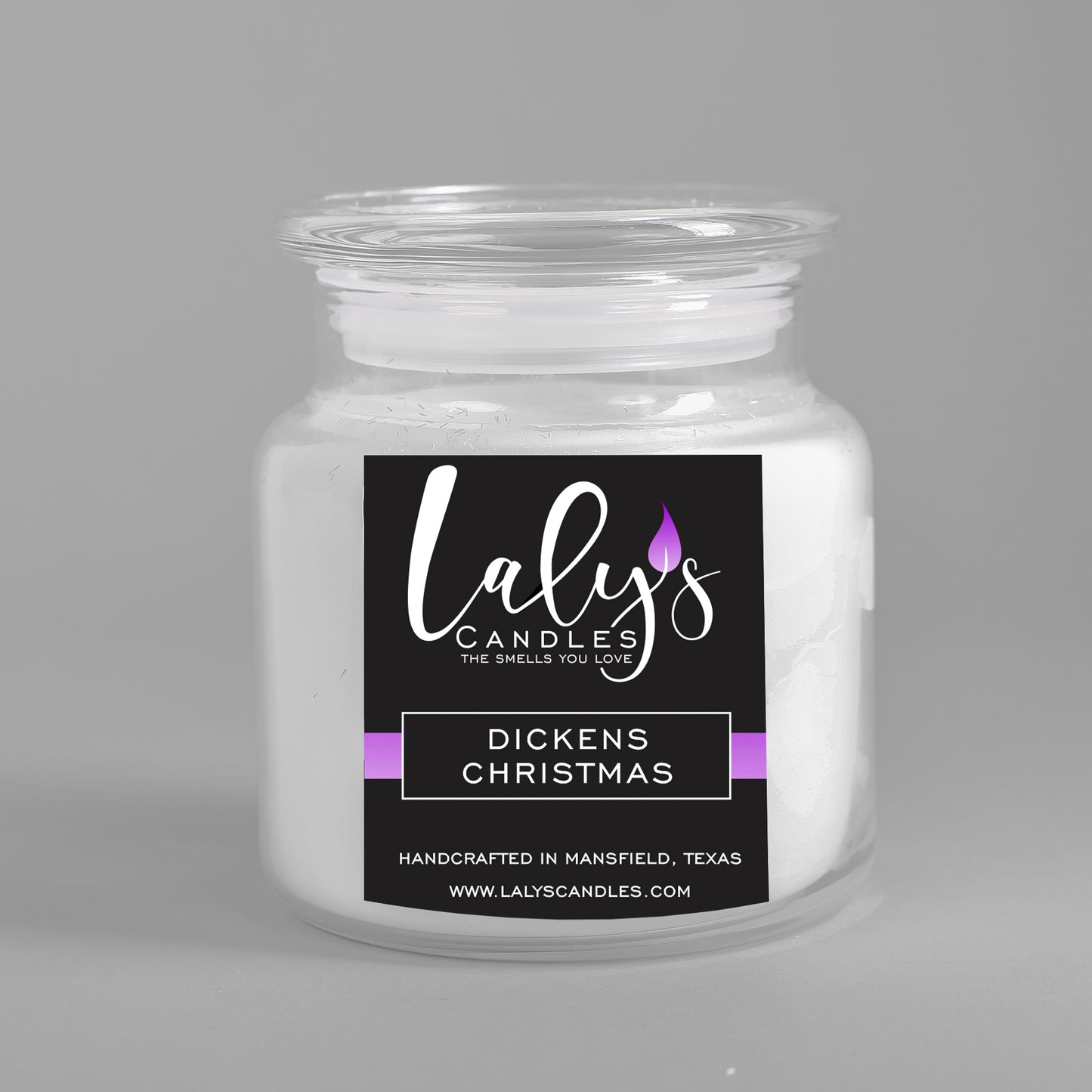 Strong scented candle with thick glass jar and non toxic fragrance oils. Clean burning, long lasting. Arlington, Mansfield, Midlothian.