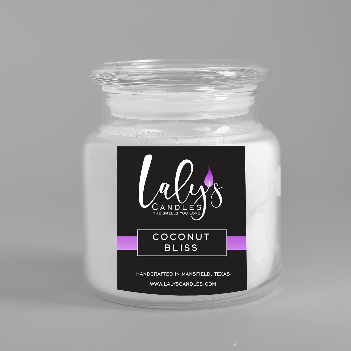 Hand poured strong scented candle in thick glass jar. Non toxic oils, clean burning, long lasting. Arlington, Mansfield, Midlothian.
