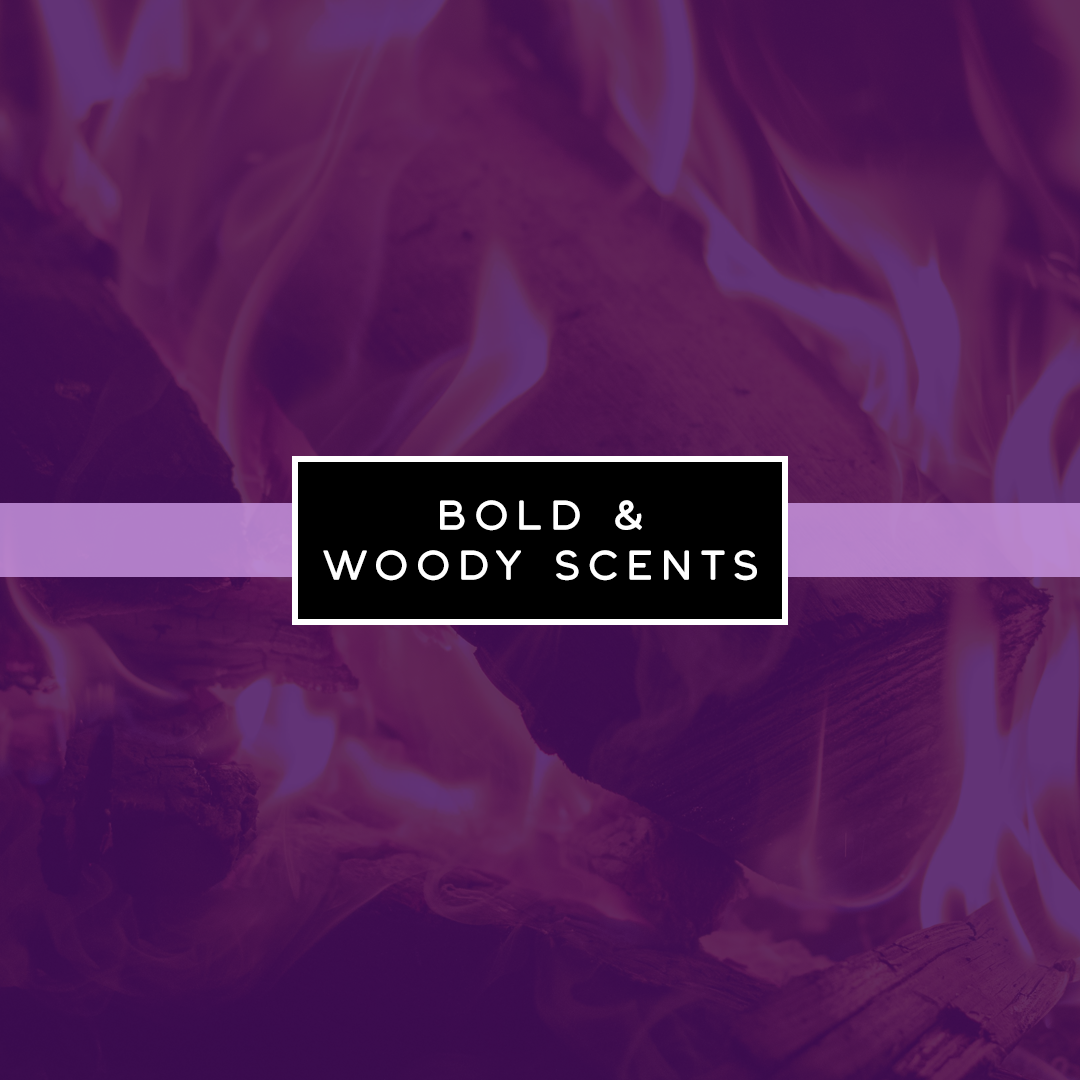 Bold & Woody Scents Collection. Strong scented fragrance with sandalwood, cedar, and amber. Eco friendly and non toxic.