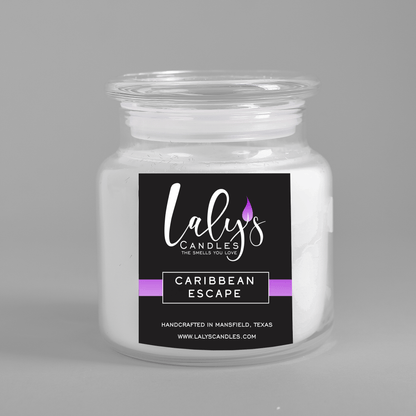 Strong scented candle with thick glass jar and non toxic fragrance oils. Clean burning, long lasting. Arlington, Mansfield, Midlothian.
